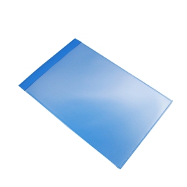 Buste magnetiche portadocumenti con patta per formato A4, con 1 striscia magnetica, lato corto aperto, PP, blu 