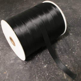 Nastro di raso, 6 mm, nero (rotolo con 300 m) 