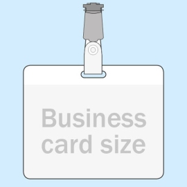 Buste portabadge per carte di credito, formato orizzontale, con clip portabadge 
