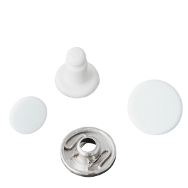 Perni per bottoni a pressione, bianco, 6 mm 