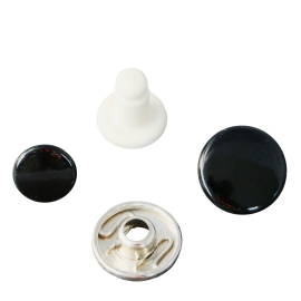 Perni per bottoni a pressione, nero, 6 mm 