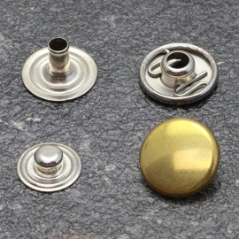Bottoni a pressione, tipo S, 12,4 mm, ottonato 