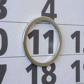 Anello magnetico come segnagiorno per calendario, inkl. disco metallico 