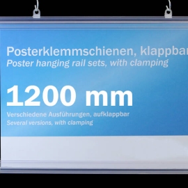 Profilo porta poster, plastica, apribile 1200 mm | trasparente