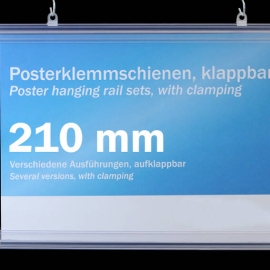 Profilo porta poster, plastica, apribile 210 mm | trasparente