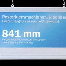 Profilo porta poster, plastica, apribile 841 mm | bianco