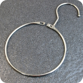 Anelli metallici apribili con gancio, 120 mm, nichelato 
