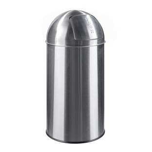 Pattumiera Push, acciaio inox argento opaco 