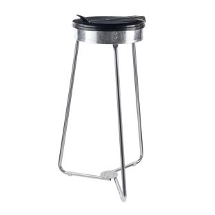 Supporto sacco spazzatura 120 litri con coperchio rotondo, 1 scomparto, acciaio 