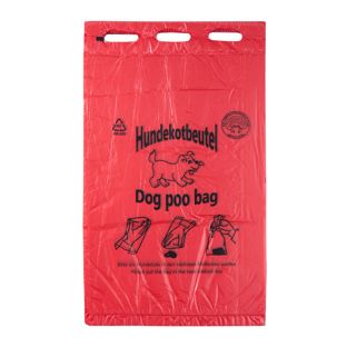 Sacchetti per deiezioni canine, 3.000 pezzi/scatola, in blocchi da 100 pezzi ciascuno rosso 