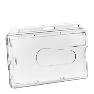 Buste porta badge, plastica dura, fessura per il pollice, lucidate 