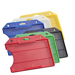 Buste porta badge in plastica rigida, aperte 