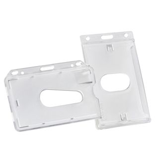 Buste porta badge, plastica dura, fessura per il pollice, opaco 