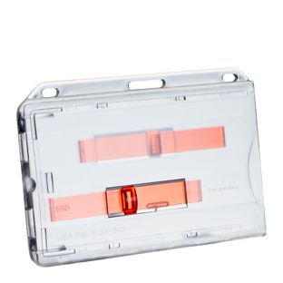 Buste porta badge per 2 badge con cursori rossi 