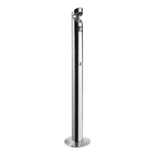 Posacenere da terra, acciaio inox, argento opaco 
