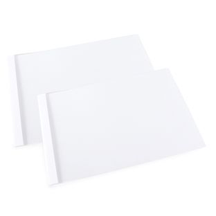 Cartellina a rilegatura termica A4, formato orizzontale, cartoncino, bianco  