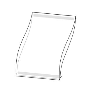 Buste trasparenti pieghevoli, PVC rigido con 2 strisce adesive ad alte prestazioni (supporto in PET) sul retro  | formato verticale 