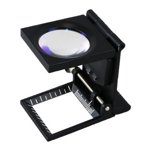 Contafili in metallo, ingrandimento 6x, illuminazione a LED, puntatore regolabile, senza distorsioni 