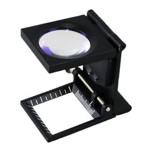 Contafili in metallo, ingrandimento 6x, illuminazione a LED, puntatore regolabile, senza distorsioni 