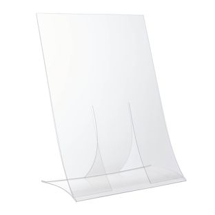 Porta avvisi da banco a L, pieghevole, formato verticale, infrangibile, PET 