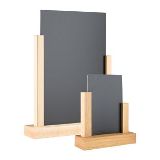 Lavagna da tavolo con supporto in legno 
