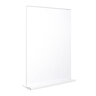 Porta avvisi da banco a T, formato verticale, infrangibile, PET, 