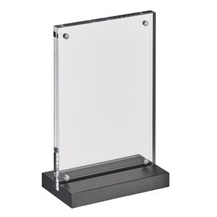 Porta avvisi da banco con base a T magnetico con base nera opaca 