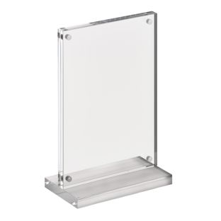 Porta avvisi da banco con base a T magnetico con base trasparente opaca 