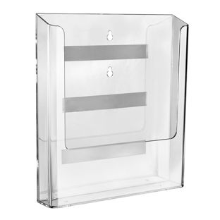 Porta brochure da parete, magnetico, polistirolo, trasparente PTXI, 1 x A4 