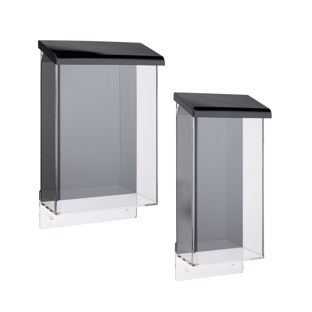 Porta brochure resistente alle intemperie con coperchio, nero 