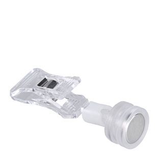 Clip porta prezzo con pinza piccola e base magnetica di neodimio, trasparente 