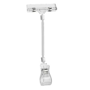 Clip porta prezzo con pinza grande e porta prezzi, estensione di 10 cm, trasparente estensione di 10 cm 