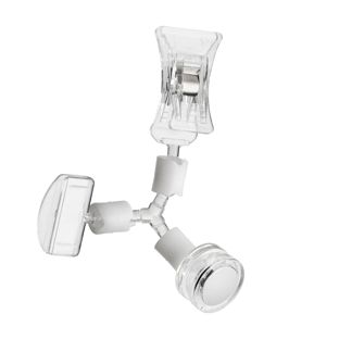 Clip porta prezzo con porta prezzi piccolo, pinza piccola e base magnetica al neodimio, trasparente 