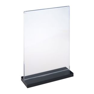 Porta avvisi da banco a T magnetico con base nera A5 - 148 x 210 mm  | formato verticale 