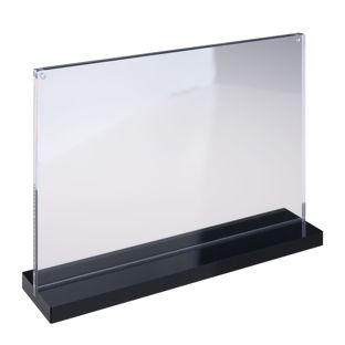 Porta avvisi da banco a T magnetico con base nera A4 210 x 297 mm  | orizzontale 