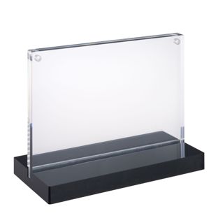 Porta avvisi da banco a T magnetico con base nera A6 105 x 148 mm  | orizzontale 