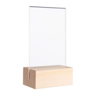 Espositore da tavolo MODUL, tasca in vetro acrilico con base in legno null | null | A7