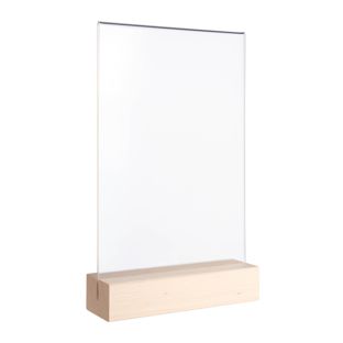 Espositore da tavolo MODUL, tasca in vetro acrilico con base in legno null | null | A5