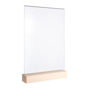 Espositore da tavolo MODUL, tasca in vetro acrilico con base in legno null | null | A4