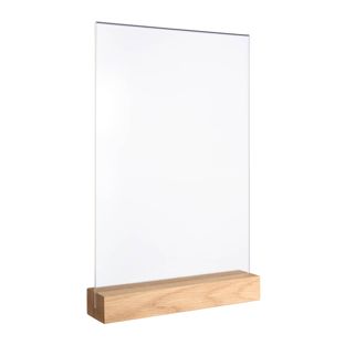 Espositore da tavolo MODUL, tasca in vetro acrilico con base in legno null | null | A4