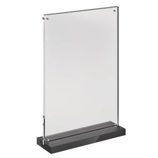 Porta avvisi da banco con base a T magnetico con base nera opaca A4 - 210 x 297 mm  | formato verticale 
