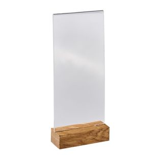 Espositore acrilico con base in legno formato verticale | null | 1/3 A4