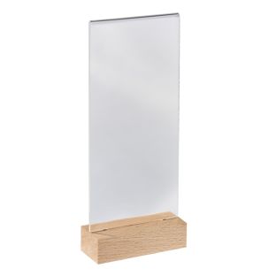 Espositore acrilico con base in legno formato verticale | null | 1/3 A4