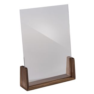 Espositore da tavolo legno ‘LignoLine’ A4  | formato verticale  | legno di noce|acrilico (PMMA) 