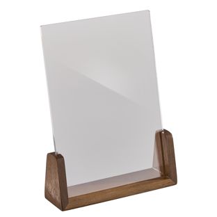 Espositore da tavolo legno ‘LignoLine’ A5  | formato verticale  | legno di noce|acrilico (PMMA) 