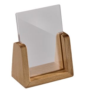 Espositore da tavolo legno ‘LignoLine’ A7  | formato verticale  | legno di faggio|acrilico (PMMA) 