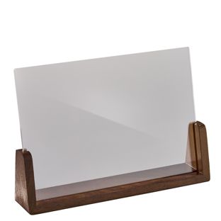 Espositore da tavolo legno ‘LignoLine’ A5  | formato orizzontale  | legno di noce|acrilico (PMMA) 