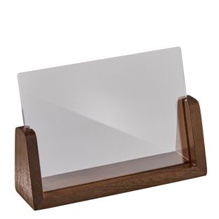 Espositore da tavolo legno ‘LignoLine’ A6  | formato orizzontale  | legno di noce|acrilico (PMMA) 