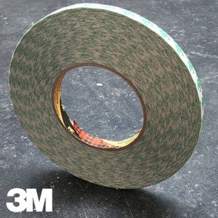 3M 9087, Nastro biadesivo di PVC, bianco, adesivo acrilico molto forte 12 mm