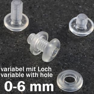 Occhielli a pressione in plastica, con foro 6 mm